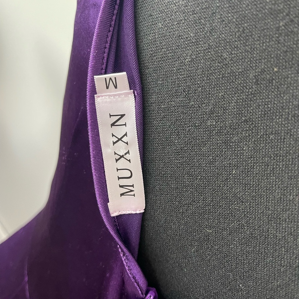 Muxxn Purple Bridesmaid Dress l Satin Cowl Neck l Maxi Bodycon l Poshmark - Picture 4 of 4